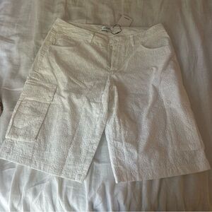 Danielle Guizio White Eyelet Bermudas